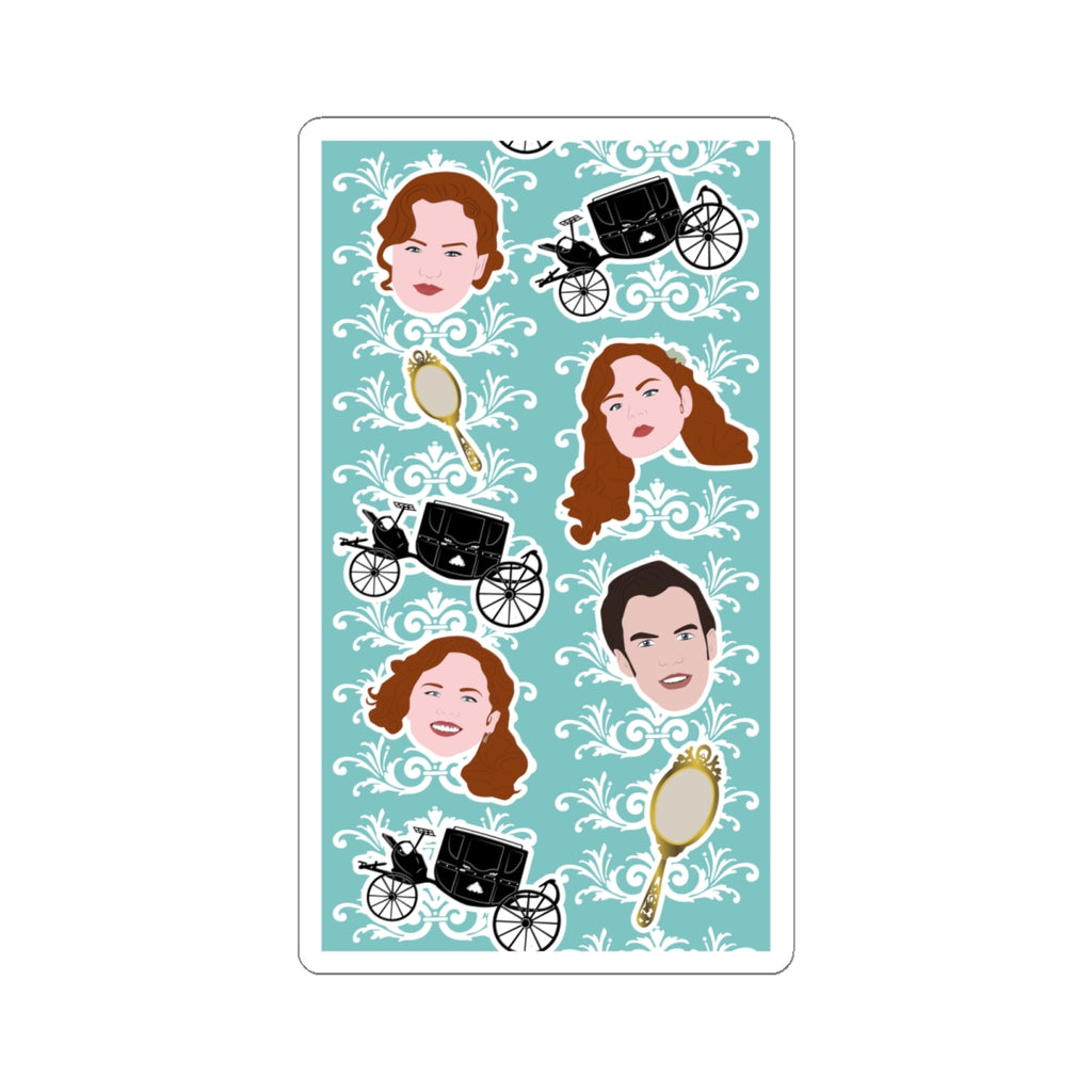 Penelope & Colin Polin Carriage Mirror Bridgerton Netlix Sticker