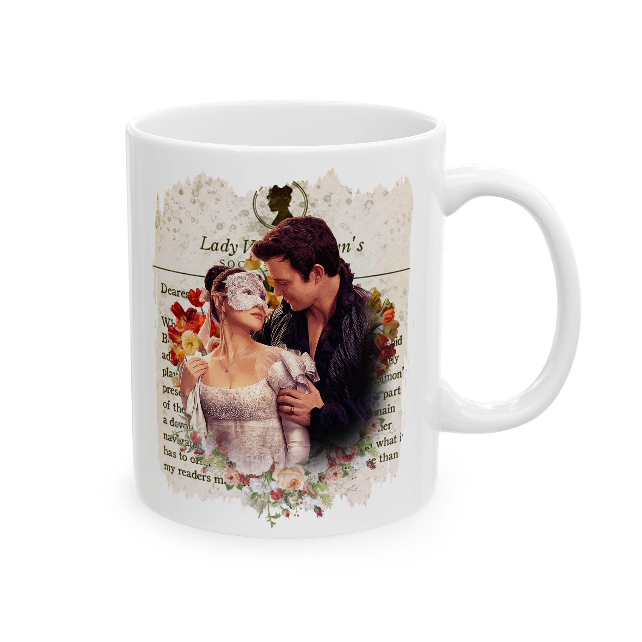 Benedict Bridgerton & The Lady In Silver Sophie Baek Lady Whistledown Society Papers Netflix Mug