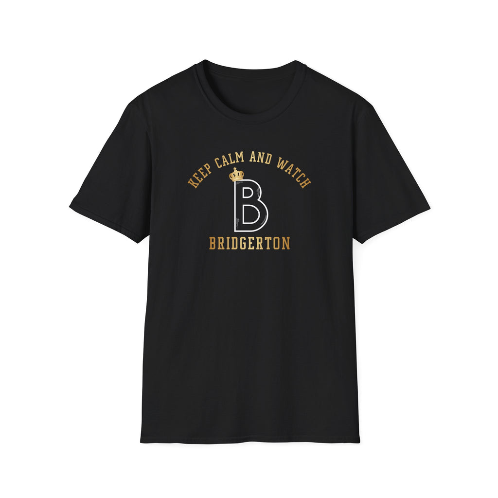 Gold Keep Calm And Watch Bridgerton Netflix Cute T-Shirt