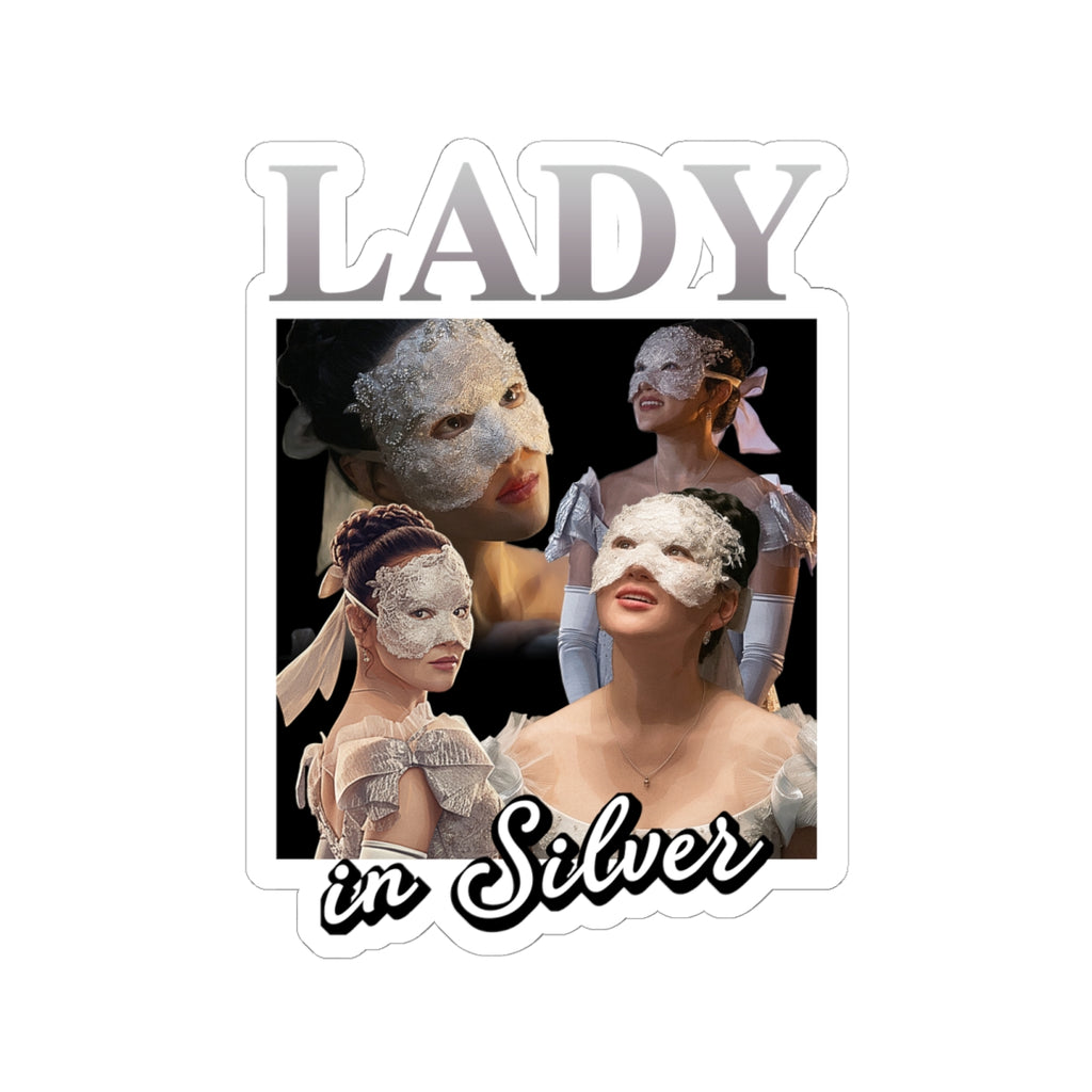 Lady In Silver 90's Bridgerton Netflix Sticker