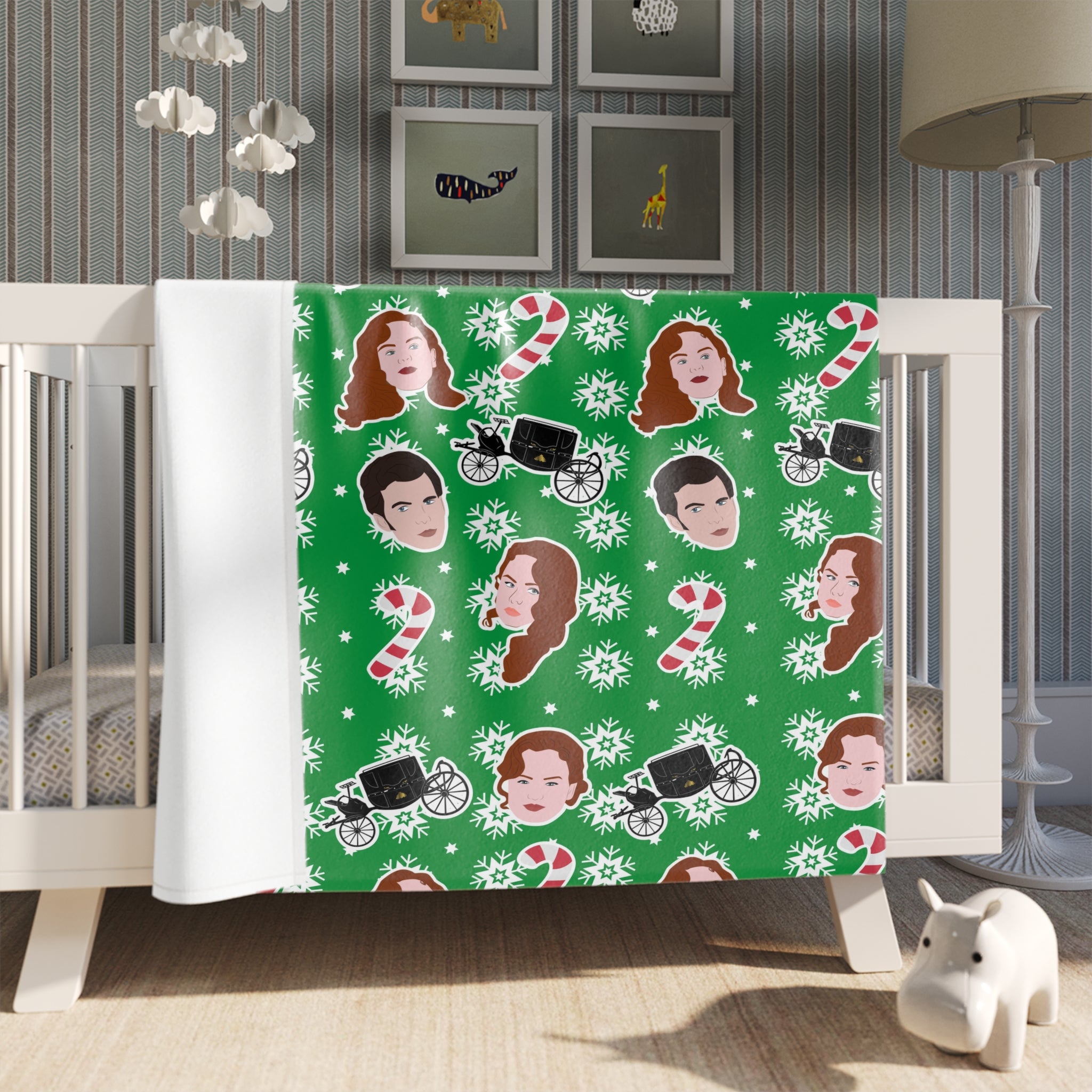 Polin Colin & Penelope Christmas Bridgerton Netflix Throw Blanket
