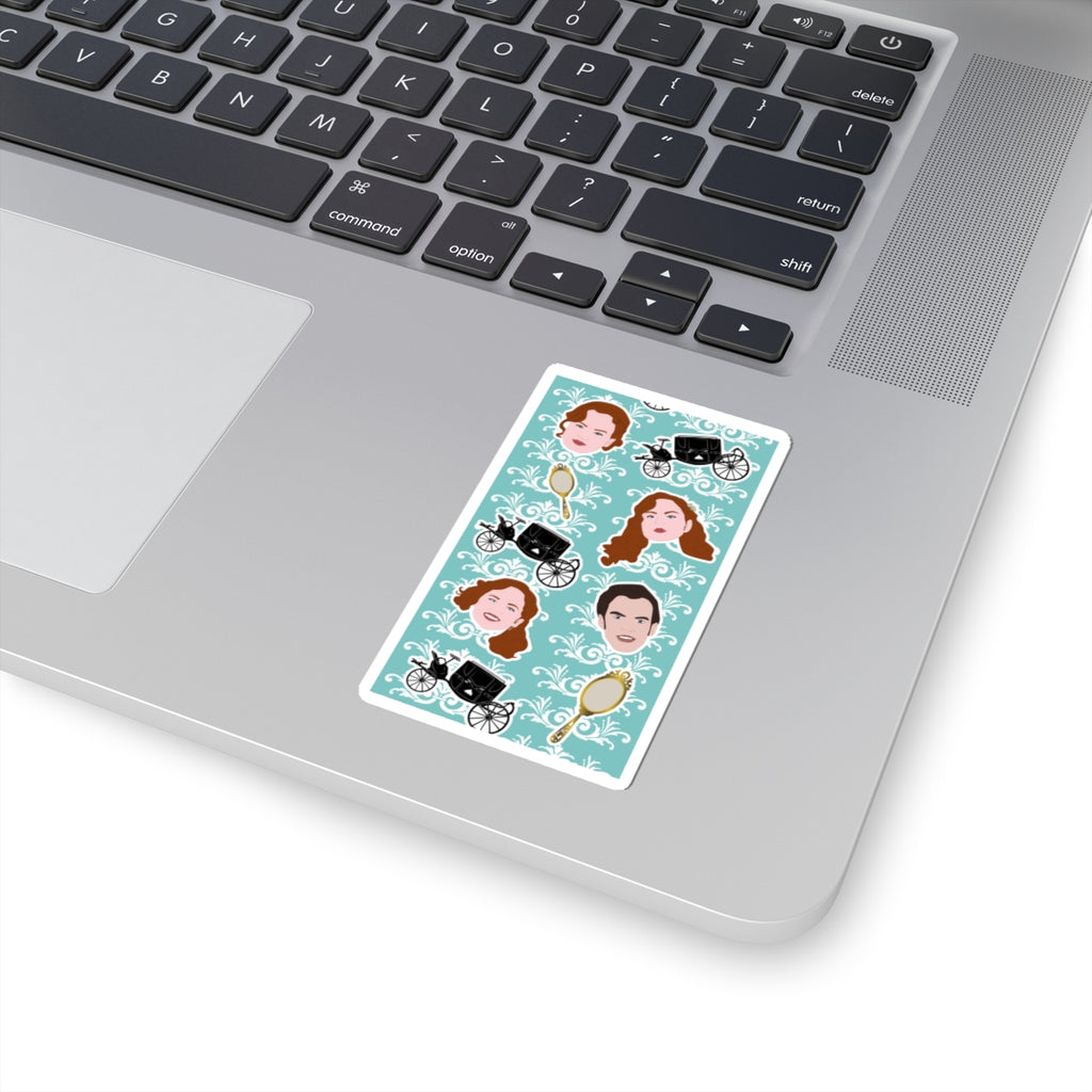 Penelope & Colin Polin Carriage Mirror Bridgerton Netlix Sticker