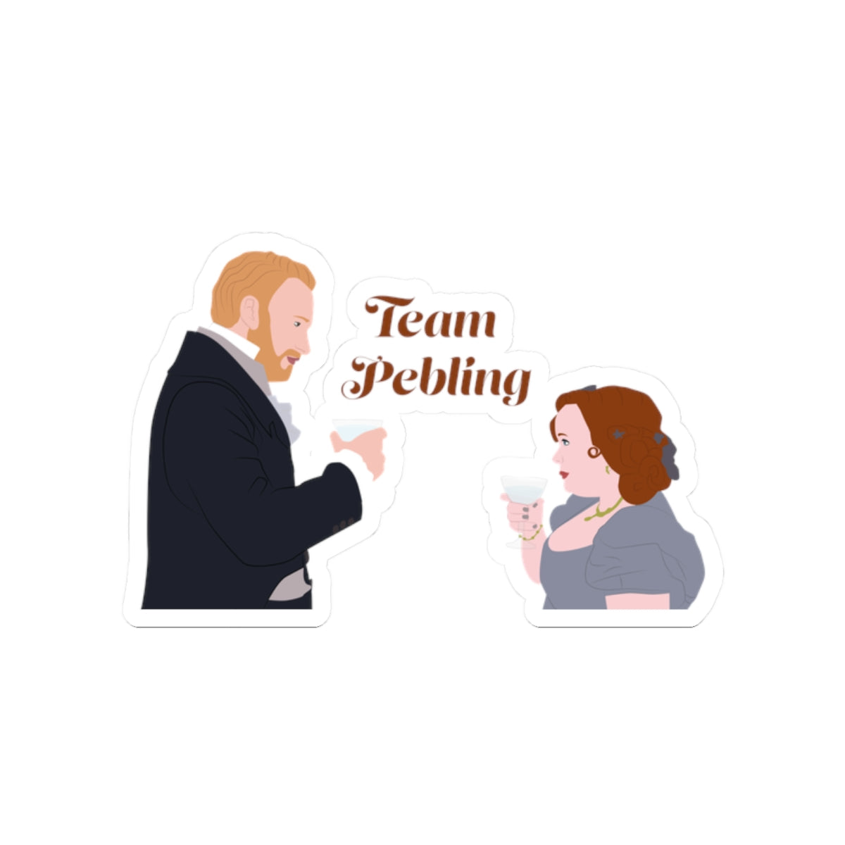 Team Pebling Penelope Featherington & Lord Debling Bridgerton Netflix Sticker