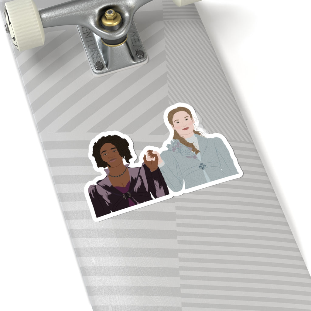 Francesca & Michaela Stirling Holding Hands Sticker