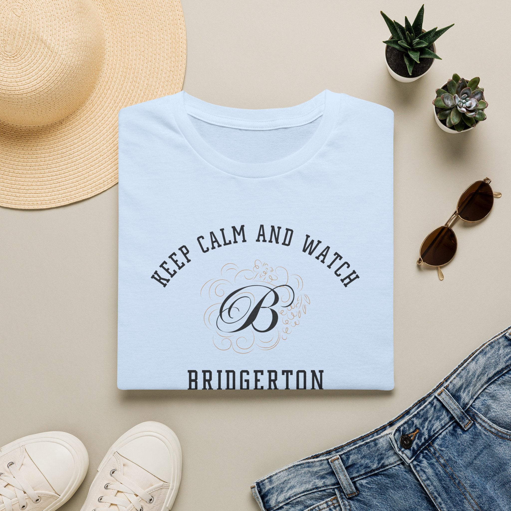 Keep Calm And Watch Brigderton Netflix Cute Funny T-Shirt