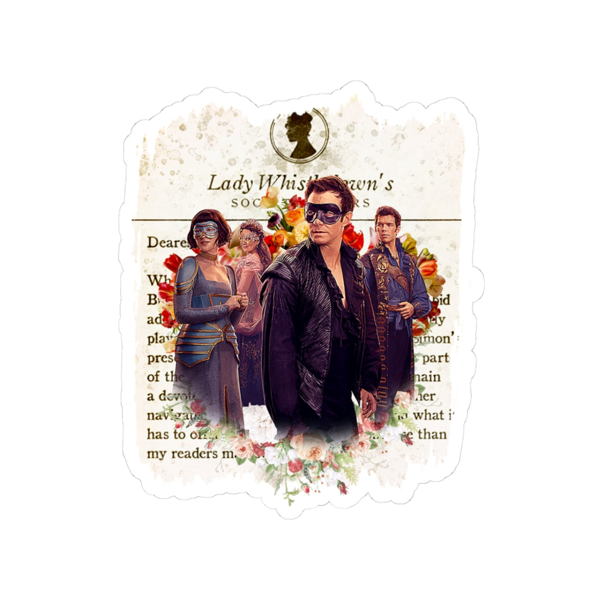 The Bridgertons Masquerade Ball Lady Whistledown Society Papers Netflix Sticker