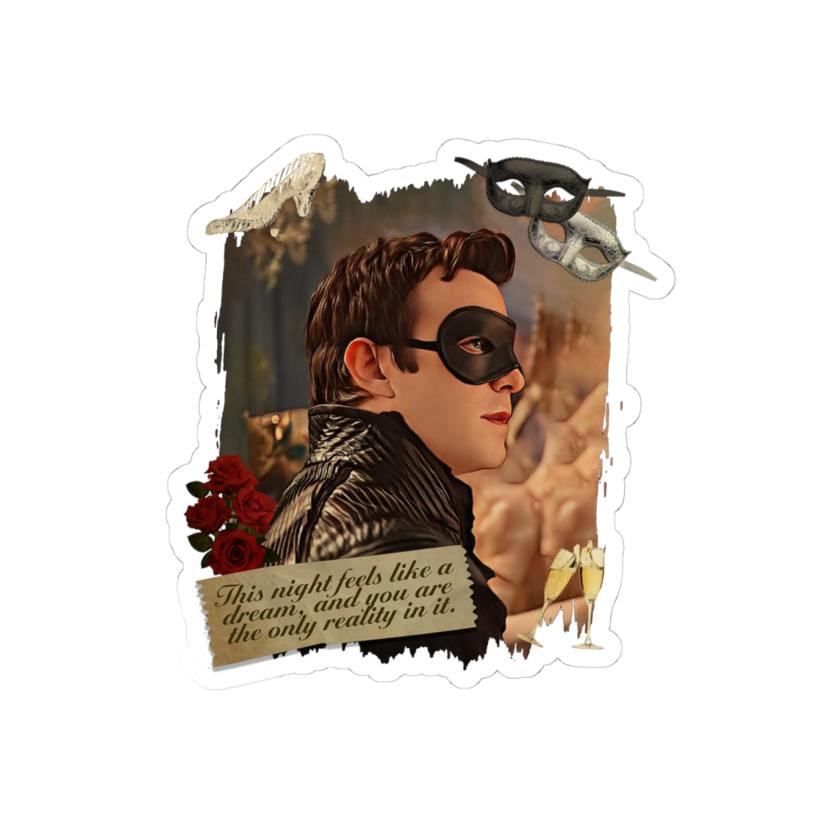 This Night Feels Like A Dream Benedict Bridgerton Masquerade Ball Quote Netflix Sticker
