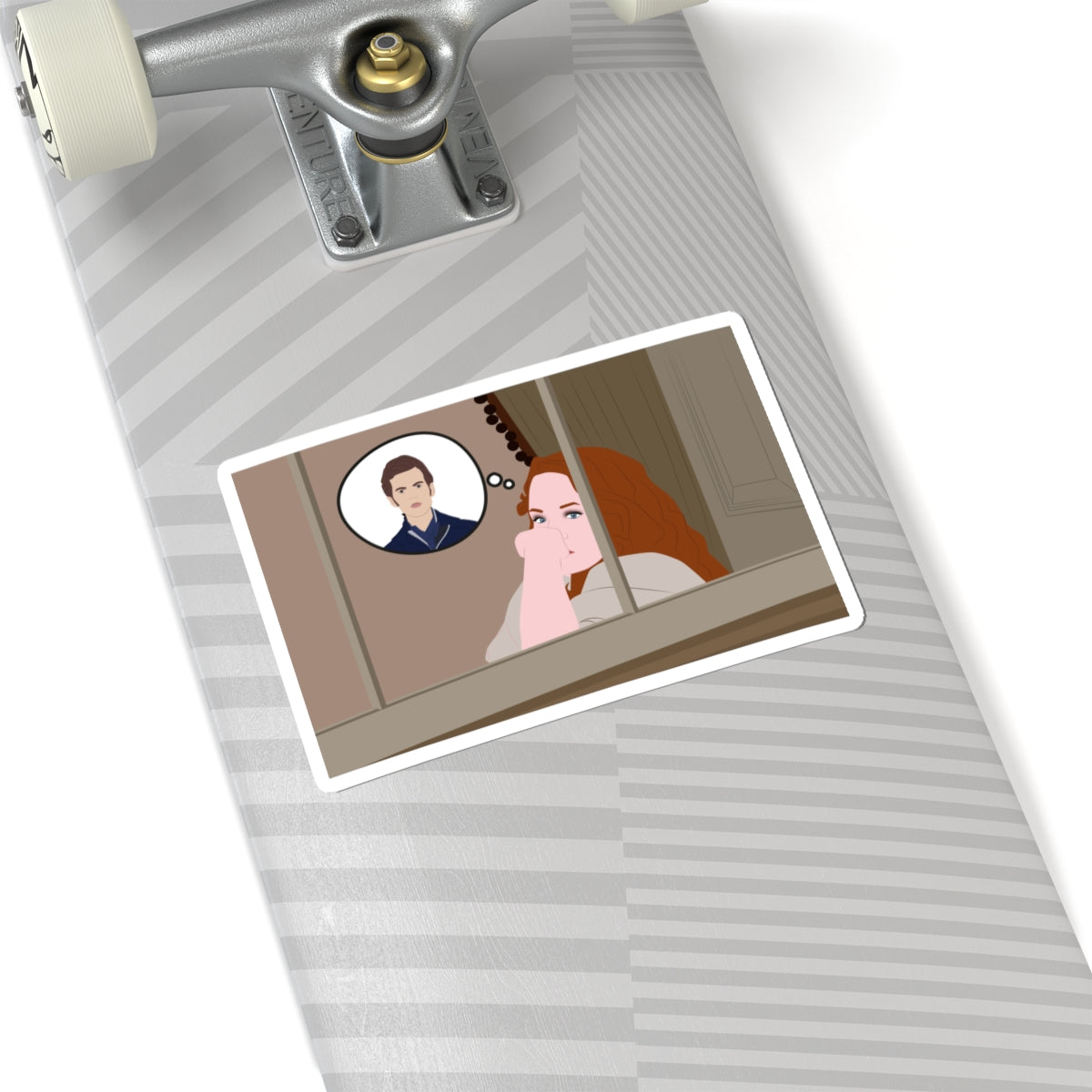 Penelope Feathering Colin Window Bridgeton Netflix Sticker