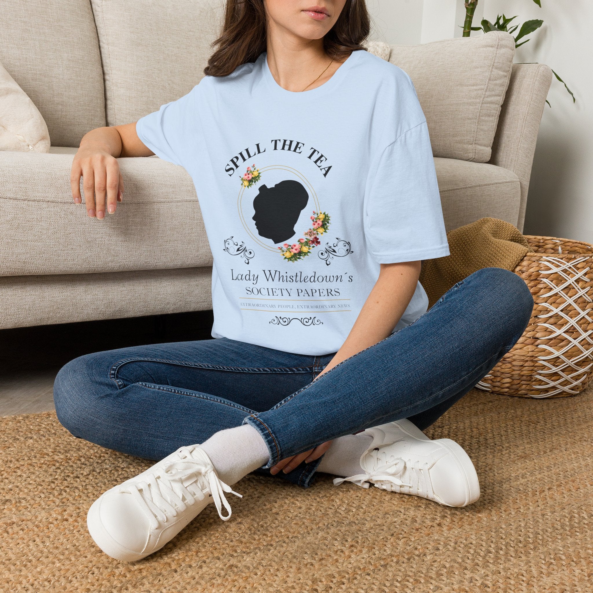 Spill The Tea Lady Whistledown Society Papers Bridgerton Netflix T-Shirt