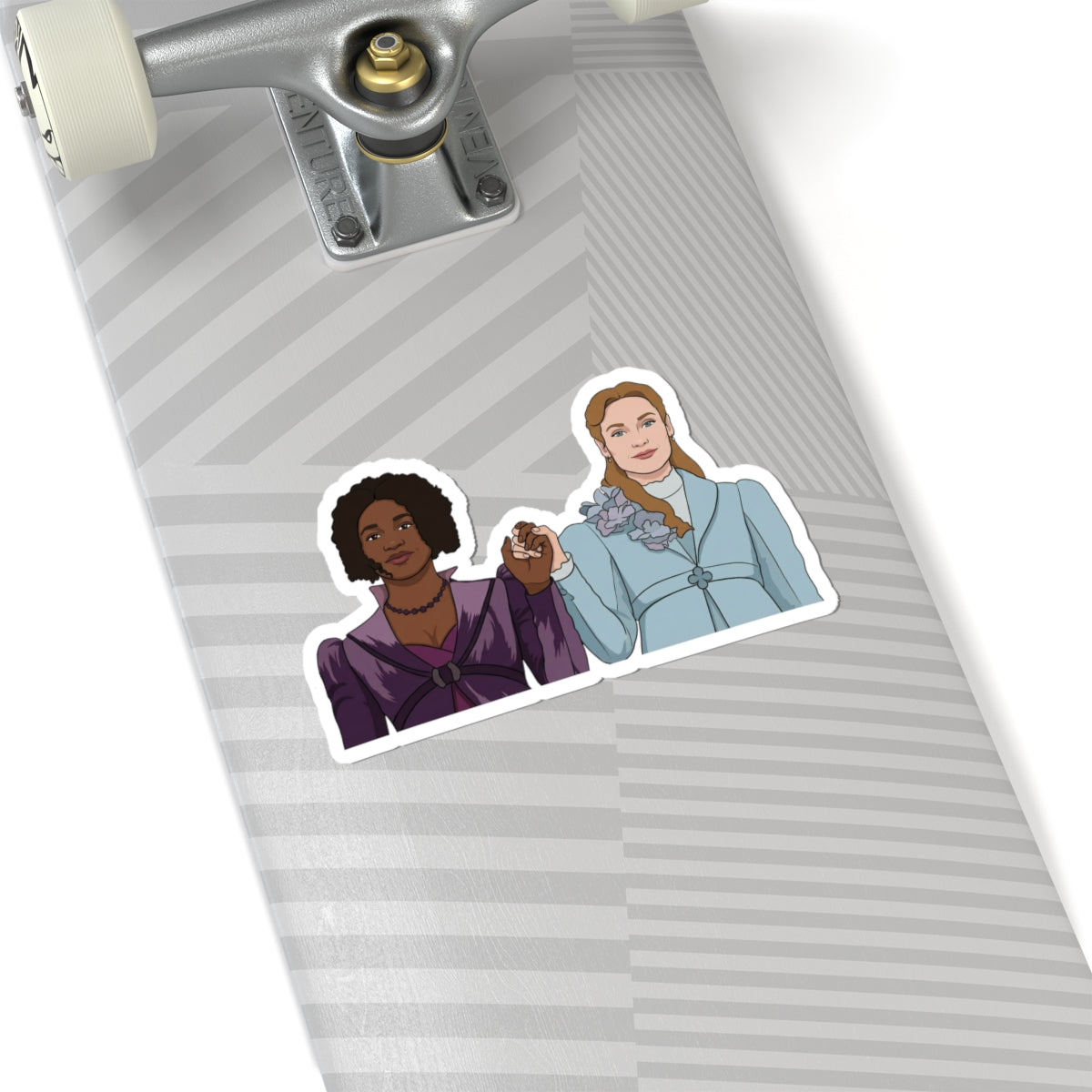 Francesca & Michaela Stirling Holding Hands Cartoon Sticker