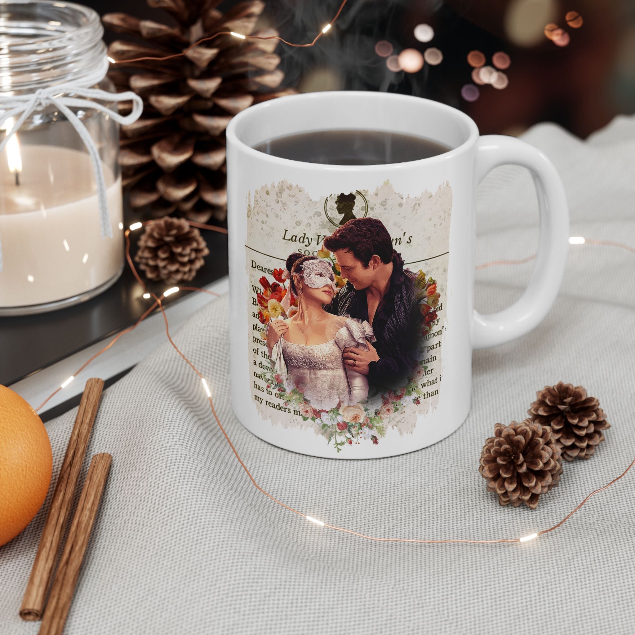 Benedict Bridgerton & The Lady In Silver Sophie Baek Lady Whistledown Society Papers Netflix Mug