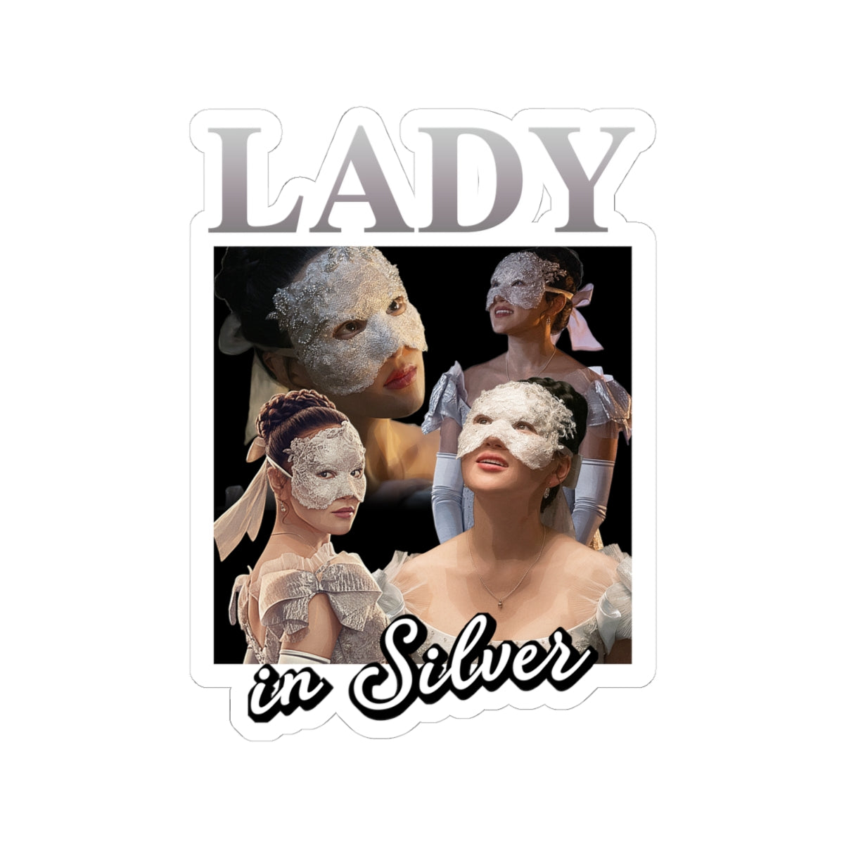 Lady In Silver 90's Bridgerton Netflix Sticker