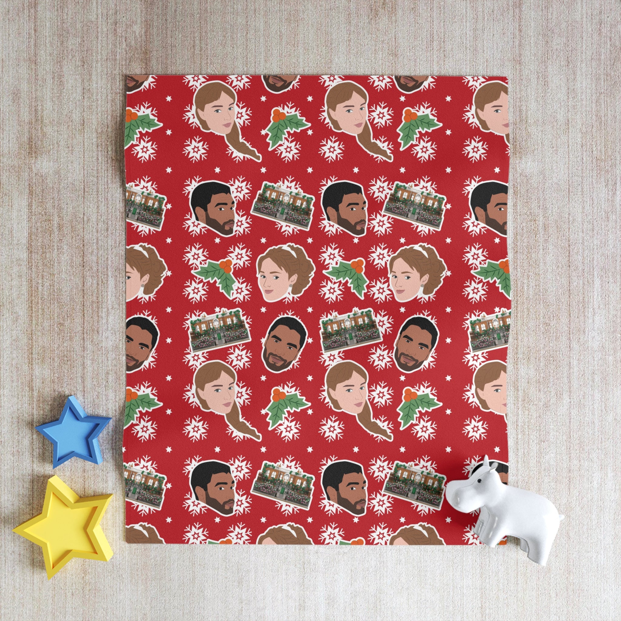 Simon & Daphne Christmas Bridgerton Netflix Throw Blanket
