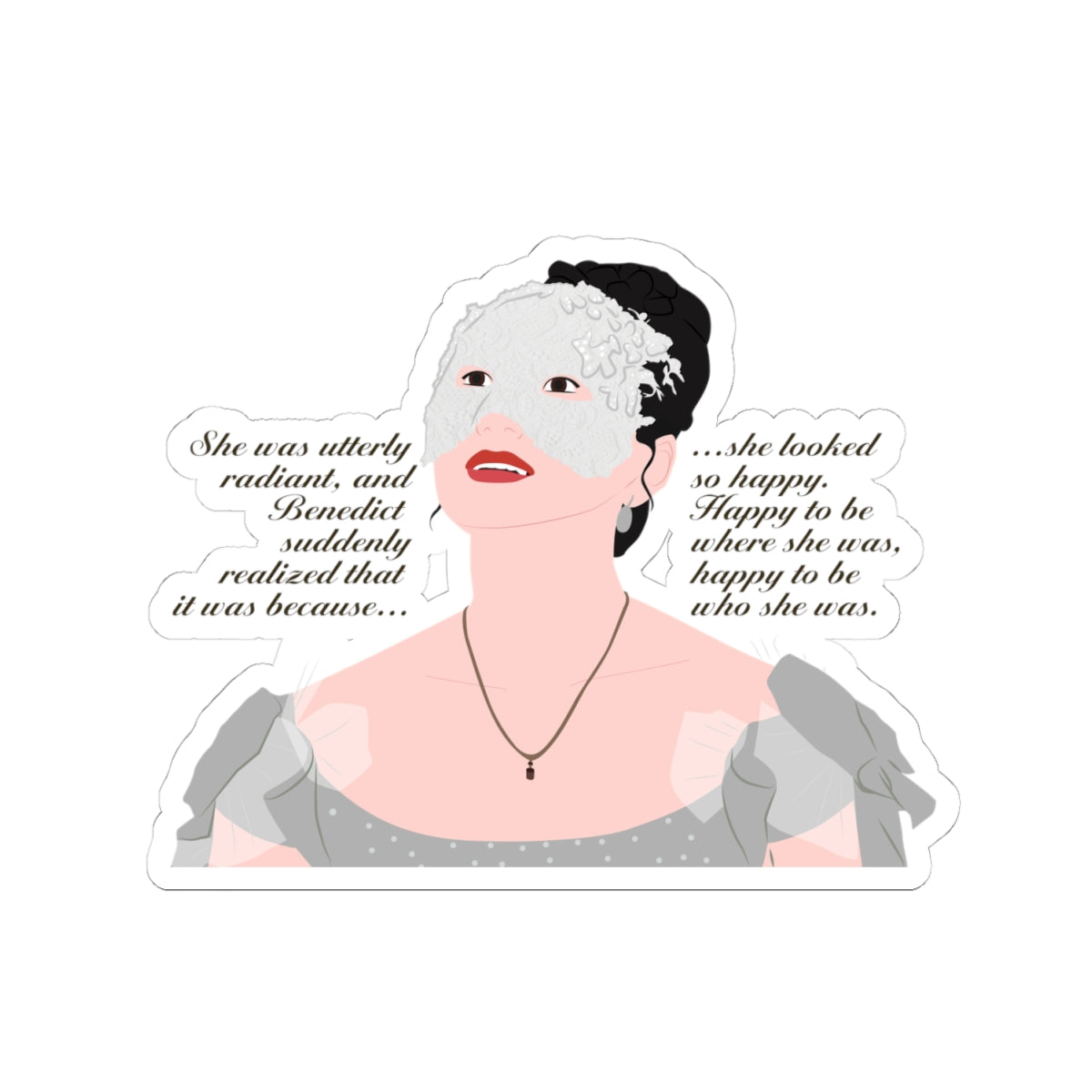 She Was Utterly Radiant Because She Looked So Happy Sophie Baek Masquerade Ball Quote Netflix Sticker