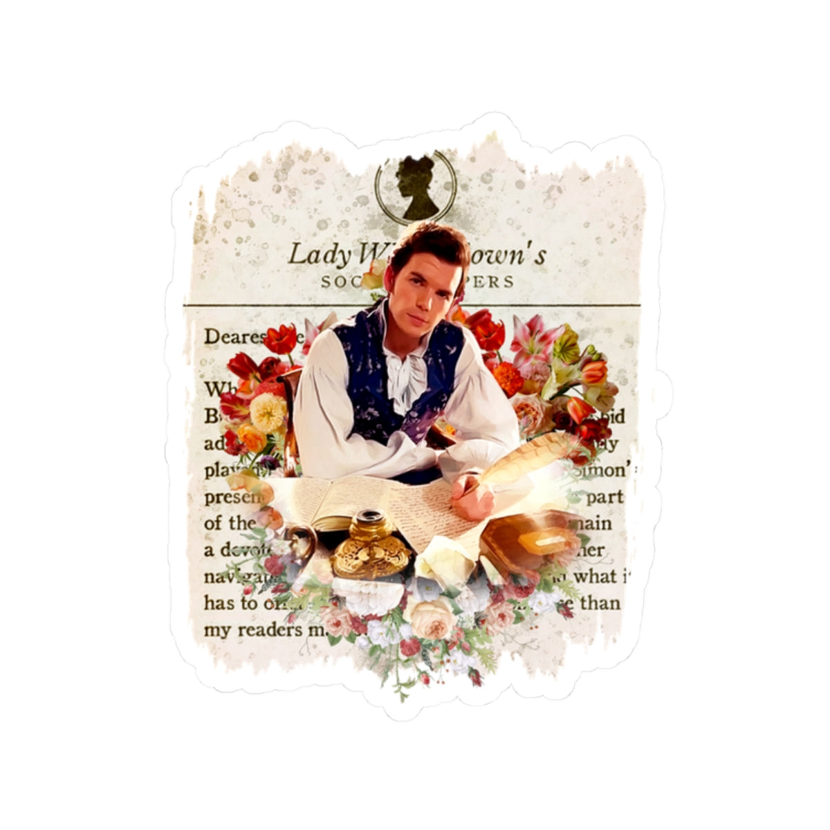 Colin Bridgerton Lady Whistledown Society Papers Netflix Sticker