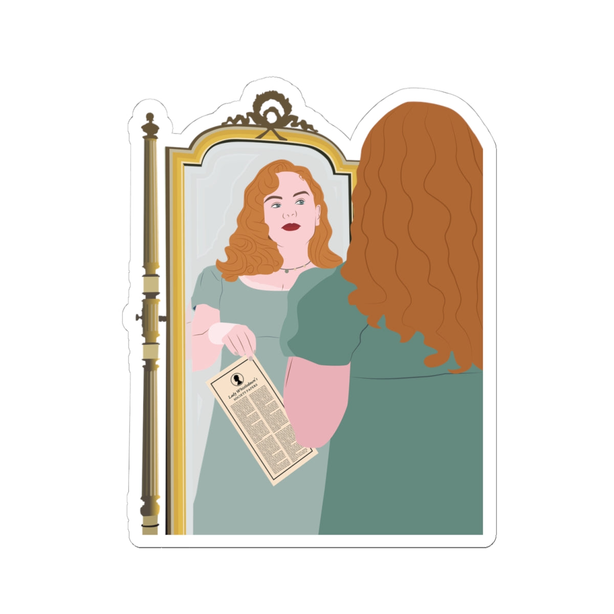 Penelope Featherington Mirror Bridgerton Netflix Sticker