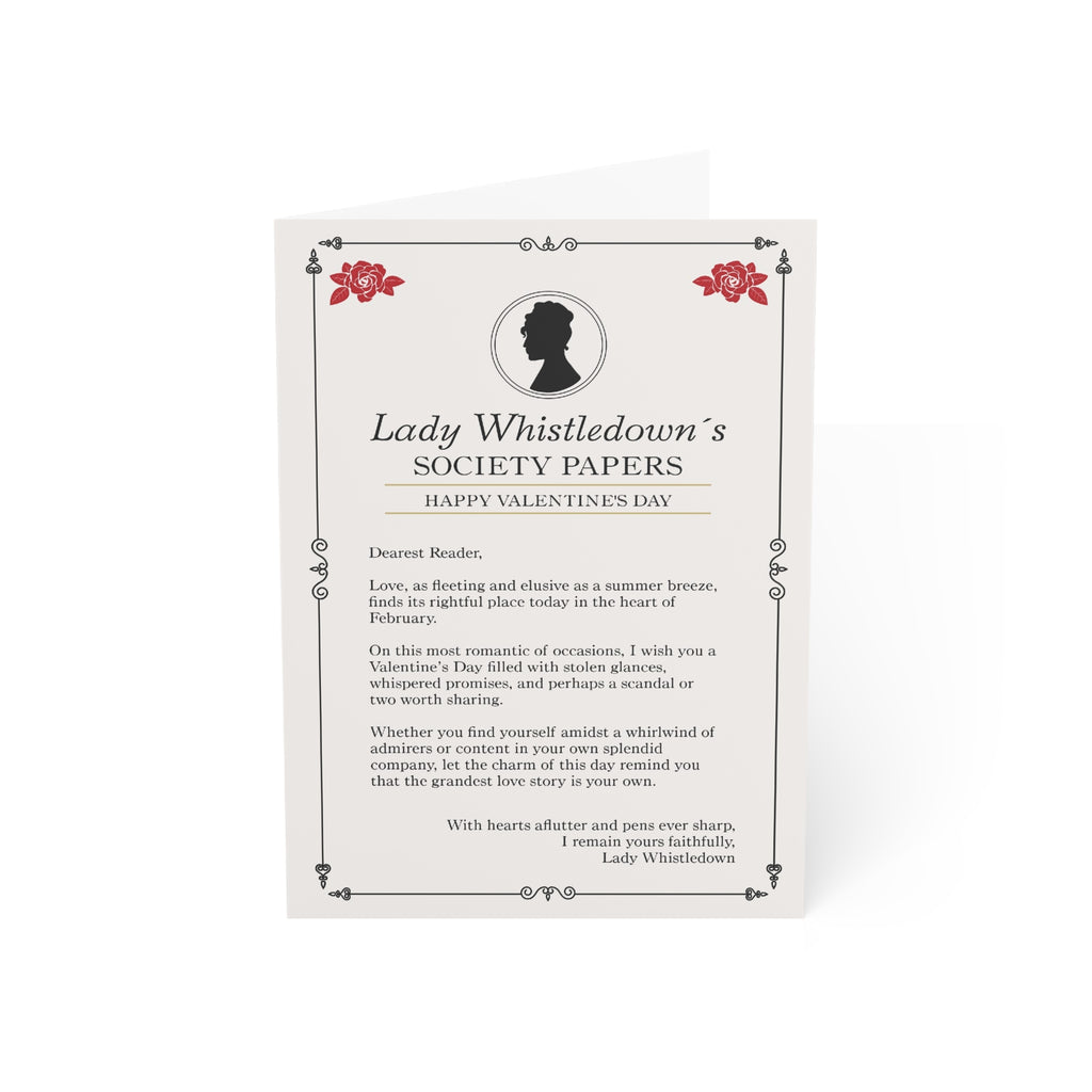 Lady Whistledown Happy Valentine's Day Roses Bridgerton Netflix Greeting Card