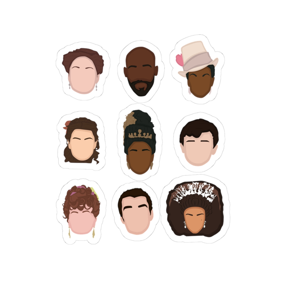 Bridgerton's Lady Danbury, Violet, Portia, Hyacinth, Gregory, Marcus, King George, Queen Charlotte Emoji  Bridgerton Netflix Sticker