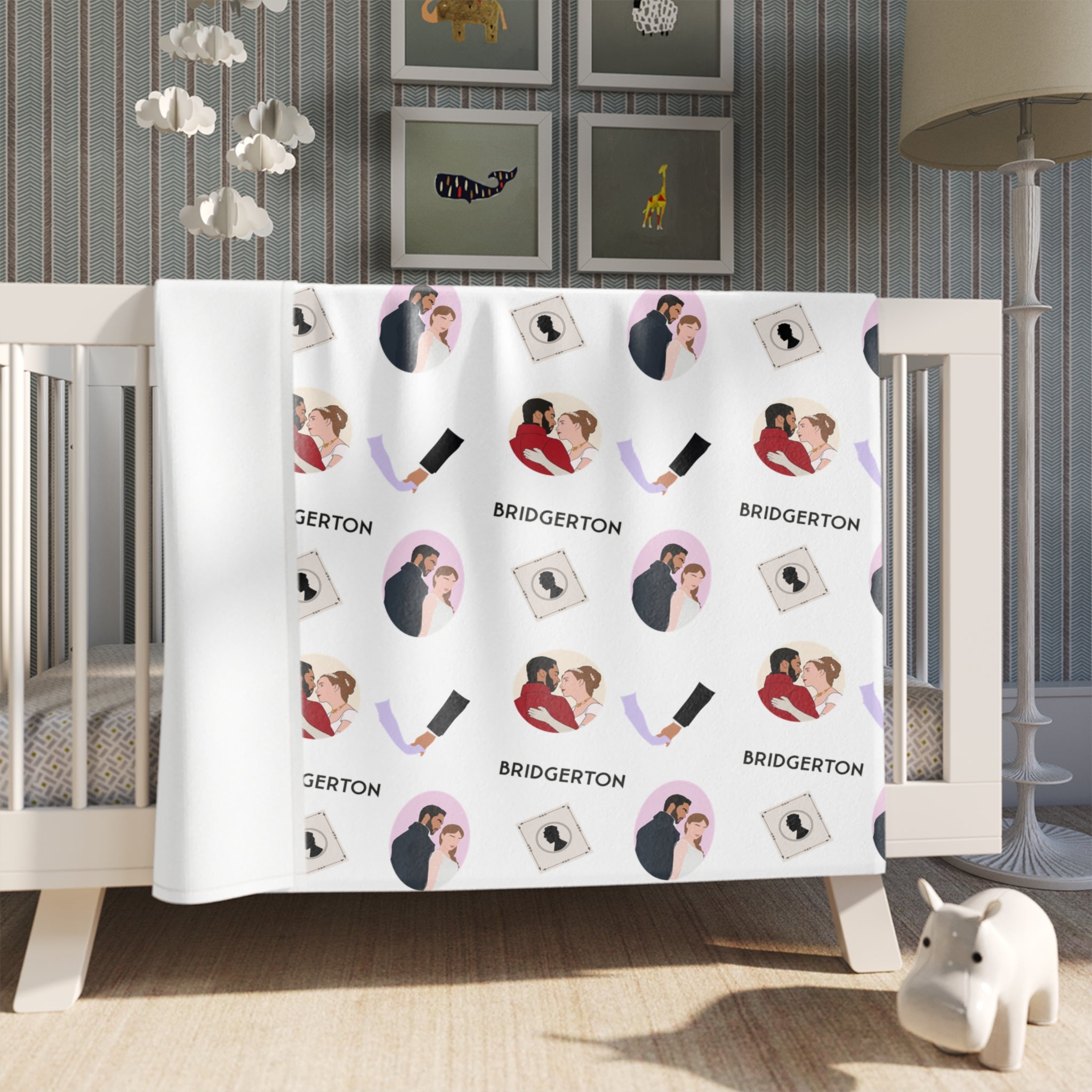 The Duke and I Simon & Daphne Bridgerton Pattern Throw Blanket