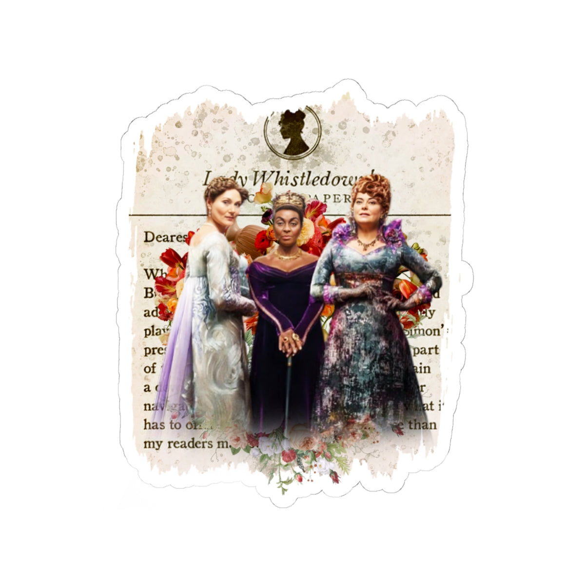 Lady Danbury, Violet Bridgerton, Portia Featherington Lady Whistledown Society Papers Netflix Sticker