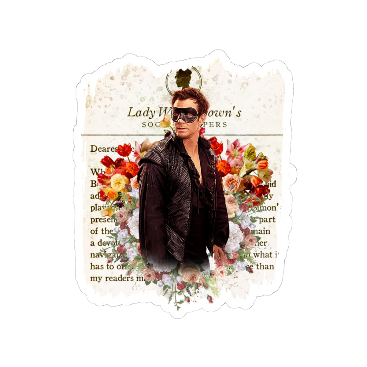 Benedict Bridgerton Masquerade Ball Lady Whistledown Society Papers Netflix Sticker