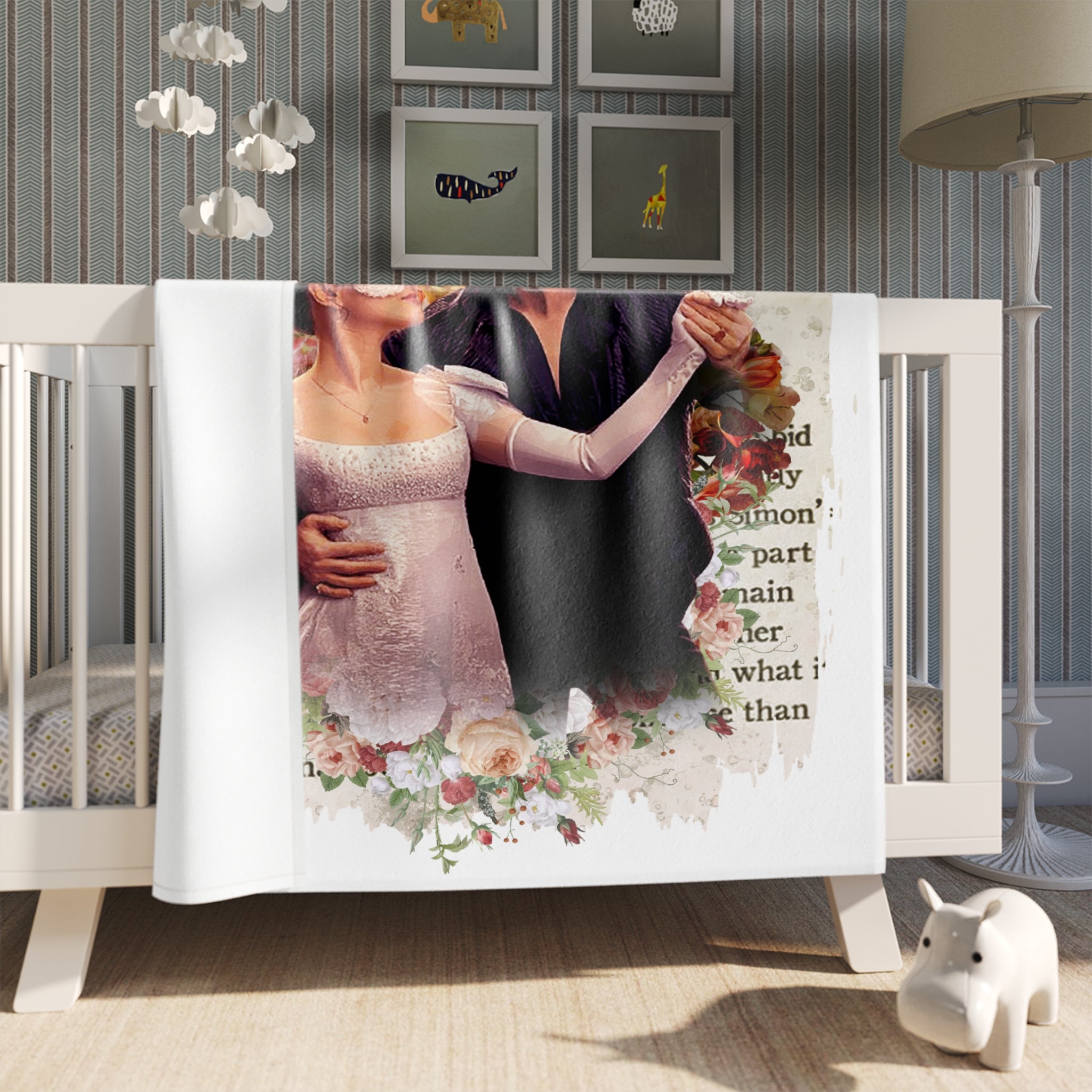 Benedict Bridgerton & Sophie Baek Lady In Silver Lady Whistledown Society Papers Netflix Throw Blanket