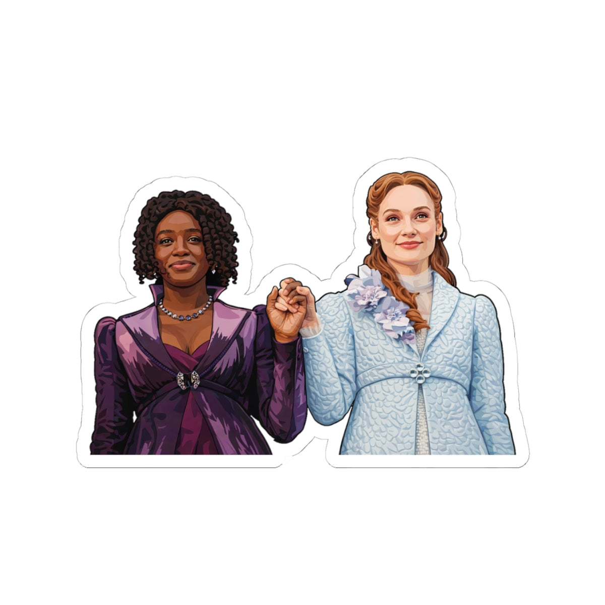 Francesca & Michaela Stirling Holding Hands Realism Art Sticker