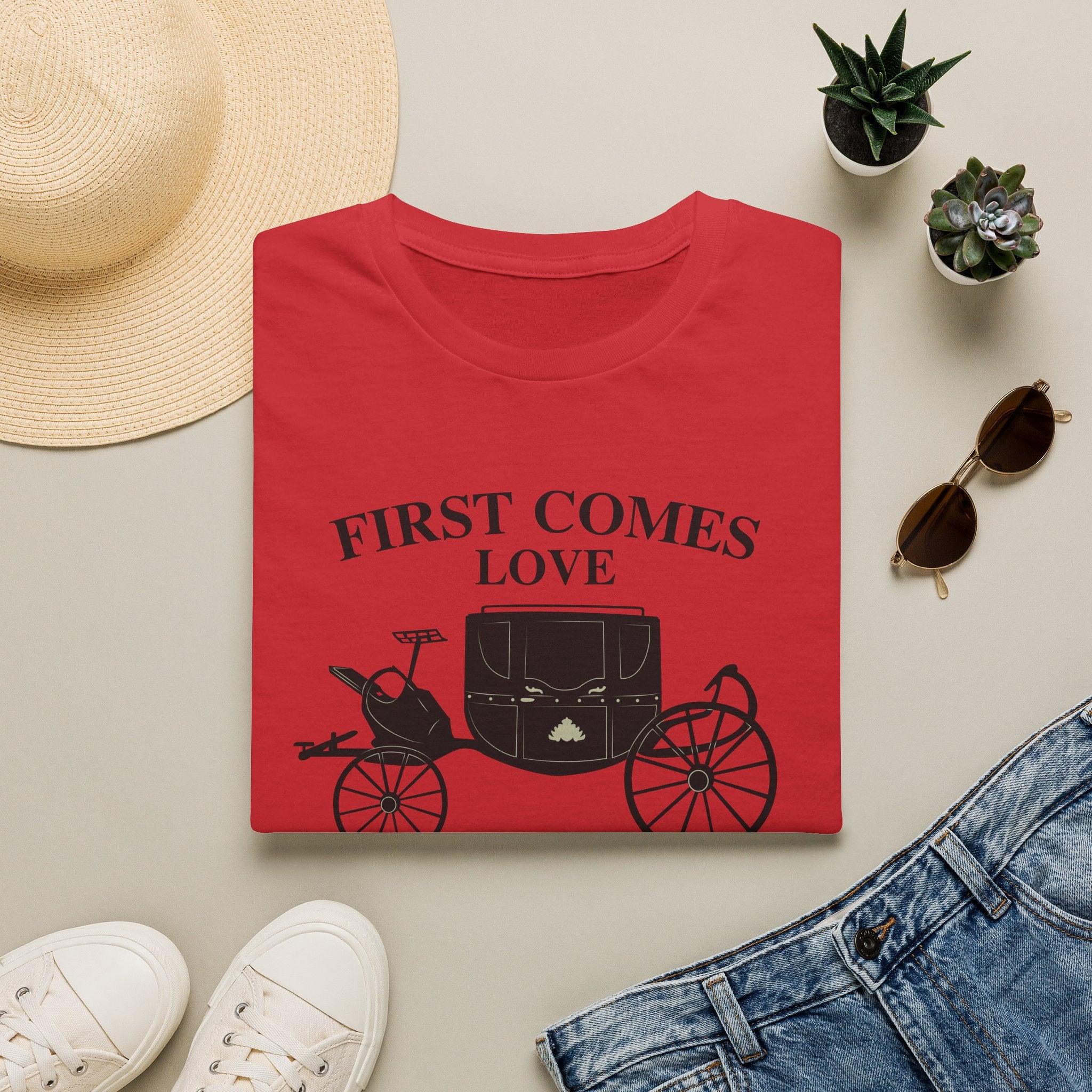 First Comes Love Then Comes Carriage Polin Bridgerton Netflix T-Shirt