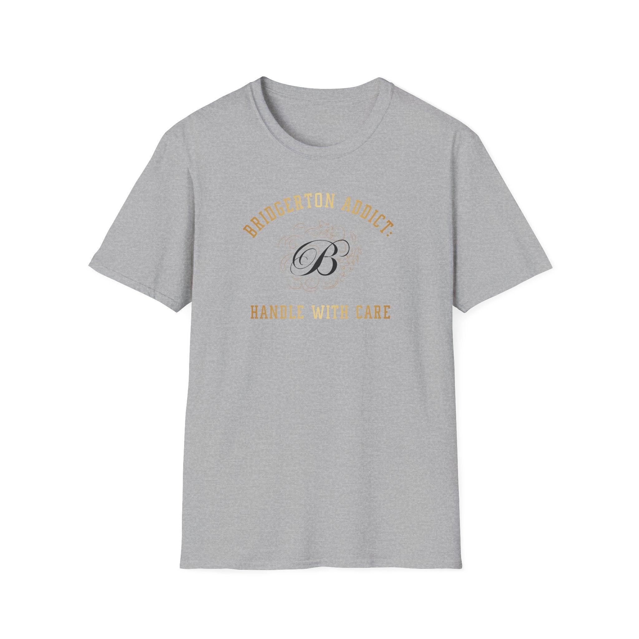 Bridgerton Addict Handle With Care Funny Bridgerton Netflix Gold T-Shirt