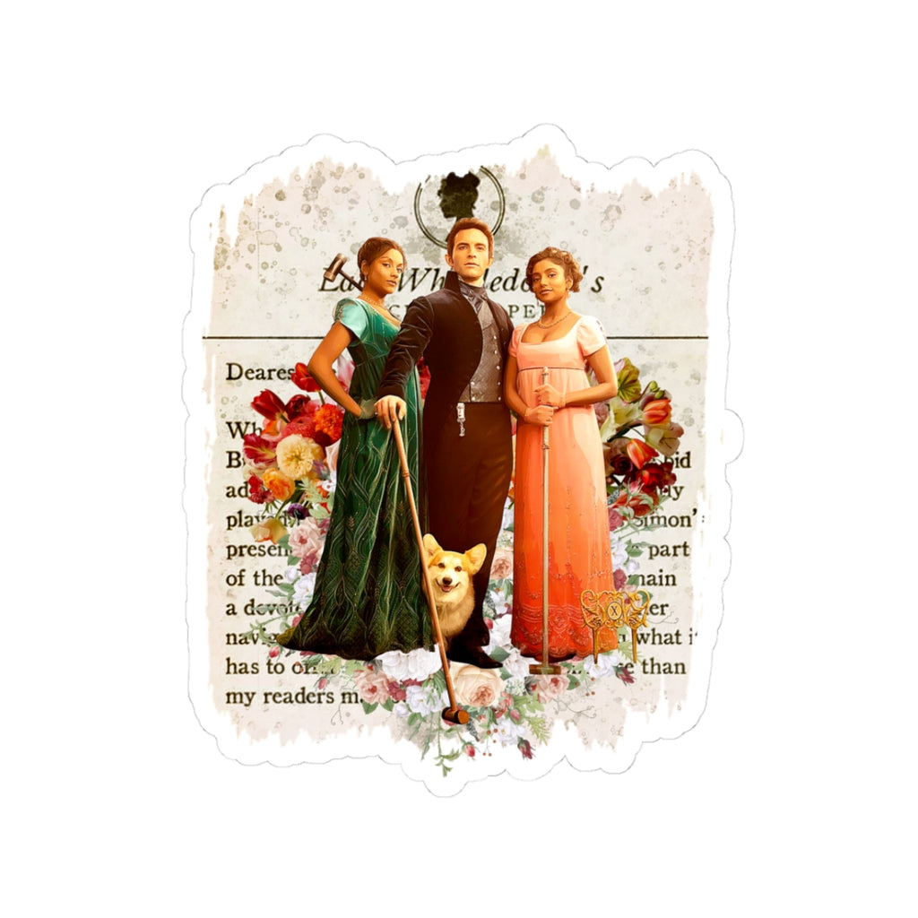 Anthony Bridgerton, Kate & Edwina Sharma & Newton Lady Whistledown Society Papers Netflix Sticker