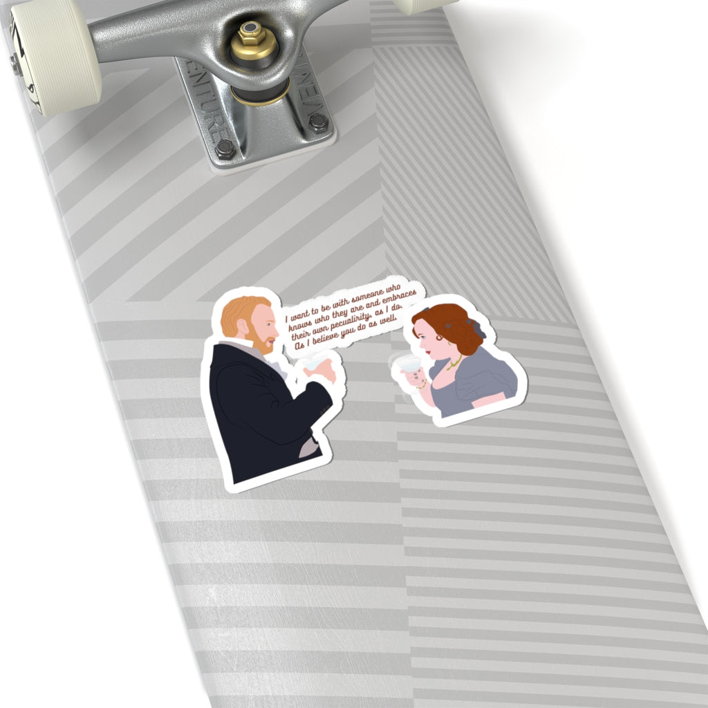 I Want To Be With Someone Who Knows Who They Are Penelope Featherington & Lord Debling  Bridgerton Netflix Sticker