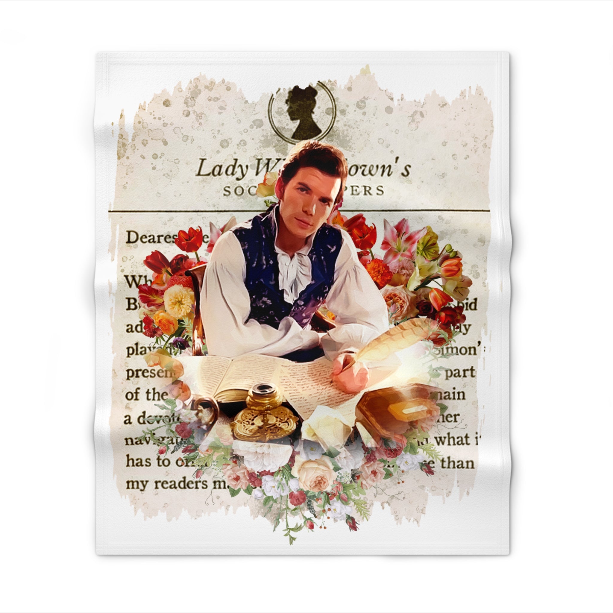 Colin Bridgerton Lady Whistledown Society Papers Netflix Throw Blanket