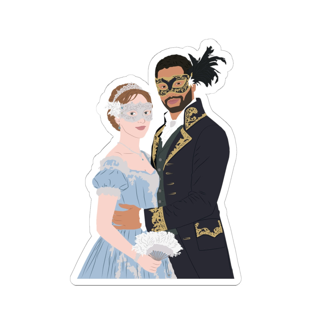 Simon & Daphne Basset Masquerade Ball Bridgerton Netflix Sticker