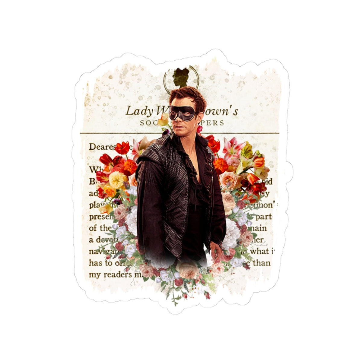 Benedict Bridgerton Masquerade Ball Lady Whistledown Society Papers Netflix Sticker