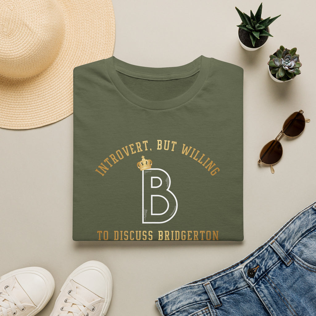 Gold Introvert, But Willing To Discuss Bridgerton Netflix Cute T-Shirt